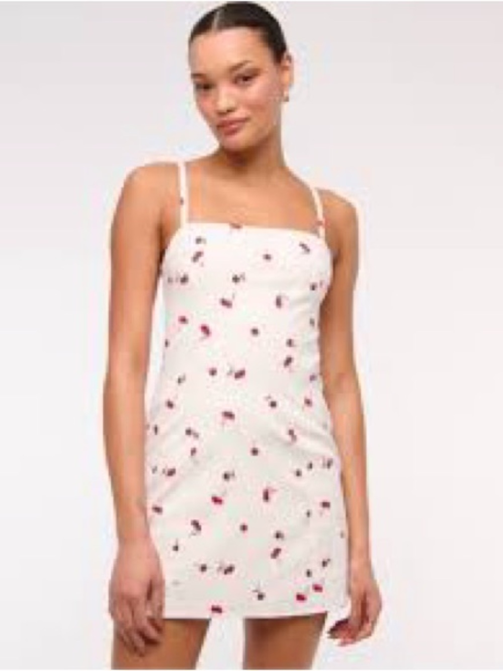 Abercrombie & Fitch Cherry Print Skort Mini Dress Small Tall ST Ivory 🍒